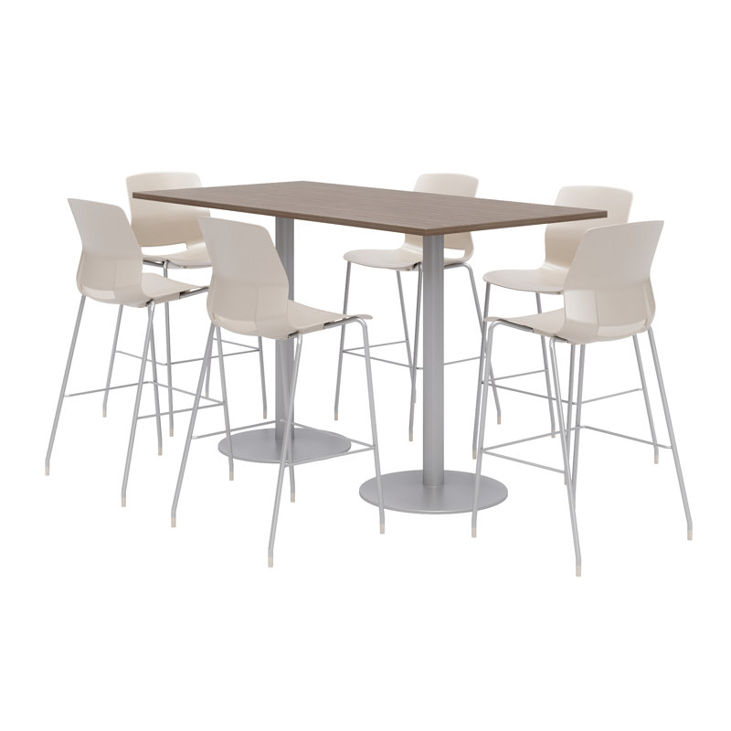 Ensemble de table de salle à manger rectangulaire 72 "et chaise, Teck studio, Noir, noir, noir, noir