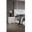 Gorgeous White 1Pc Nightstand High Gloss Finish Chrome Bar Handle Bedside Table Bedroom Furniture