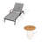Patio Aluminum Chaise Lounge Chairs Set With Phifertex Sling Fabric And Teak Side Table