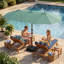 Parasol de marché double face 15 pi avec base robuste-291150052