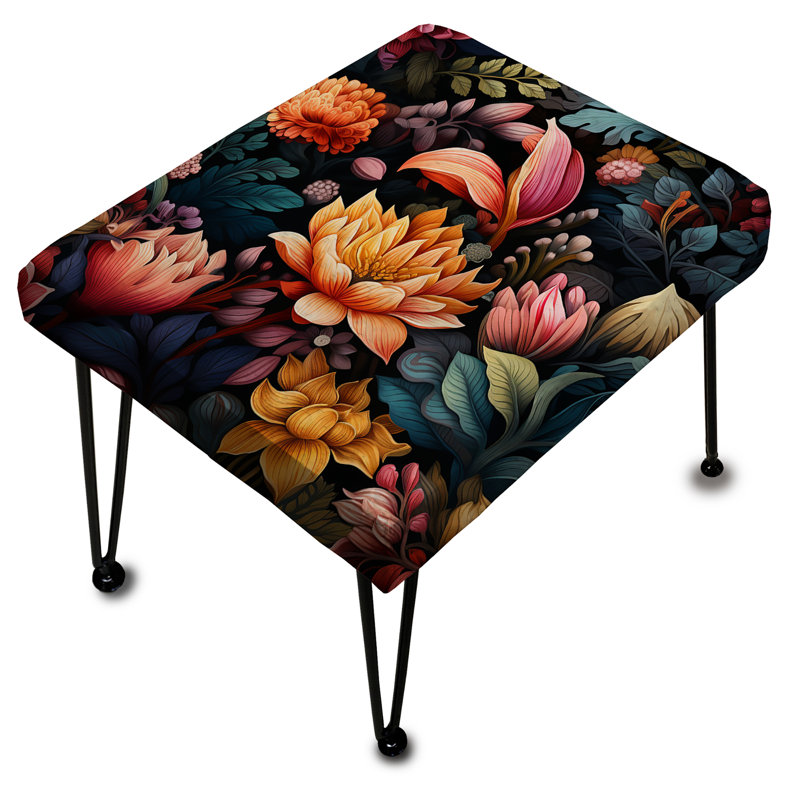 Psychedelic Foliage Botanical Pattern - Botanical Rectangle Ottoman