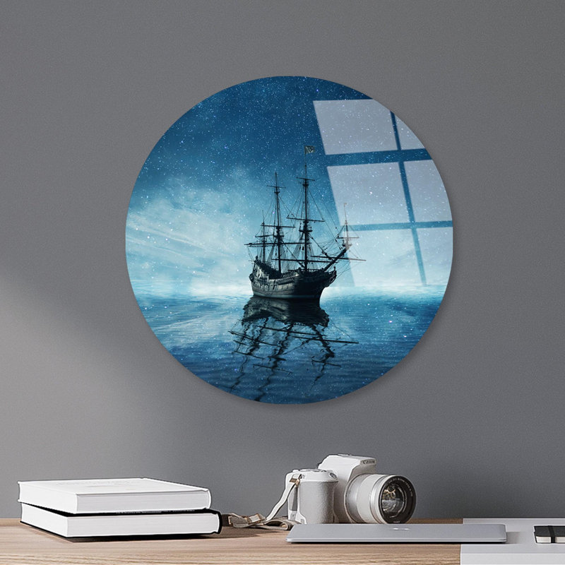Decorative Tempered Glass Painting, Shatter-Resistant, 11.8 in Diameter | 100% Tempered Glass, 0.16 in Thick | High-Resolution UV Print on Back Surface, Easy to Clean, Vibrant Colors, Includes Attached Hanger