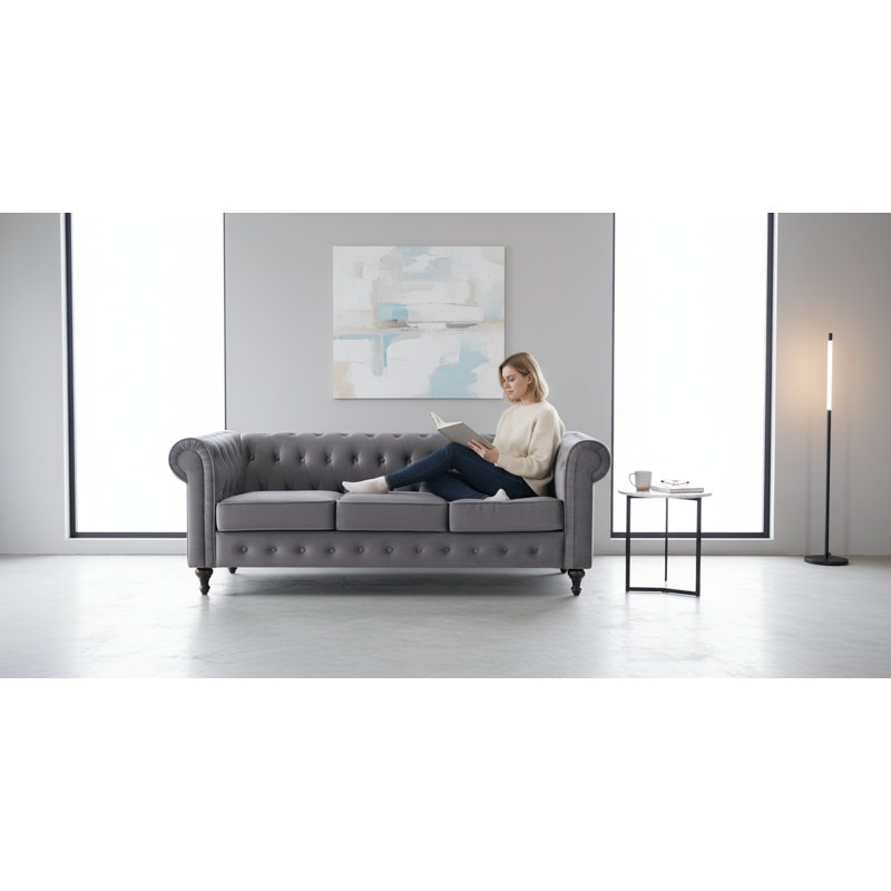 Canapé Chesterfield, Gris