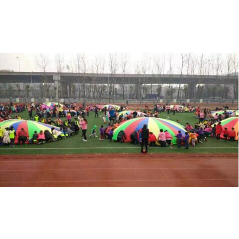Parachute de jeu 12 pieds pour enfants 8 poignées avec sac de rangement Parachute pour enfants