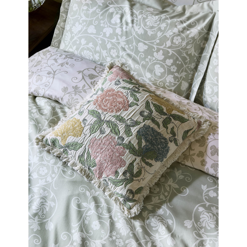 Historic Royal Palaces Bedding, Super King Duvet Cover Set+2 Standard Pillowcases, Green Floral