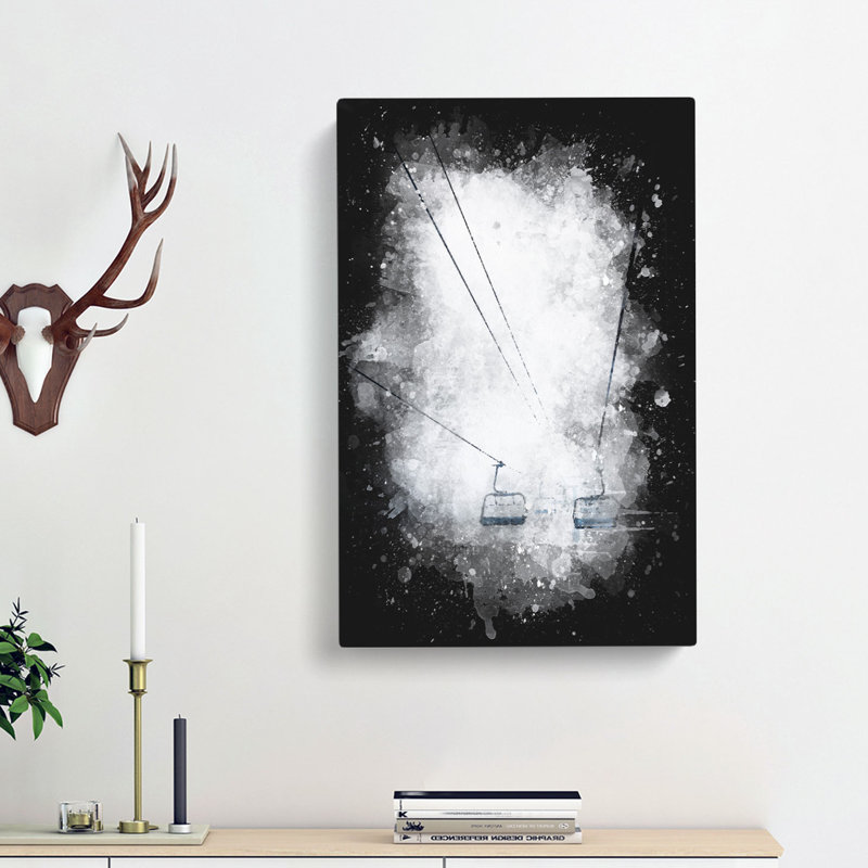 Ski Lift In Quebec Canada - Wrapped Canvas Print, 91cm H x 60cm W x 3cm D