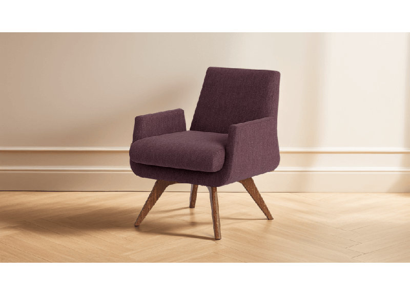 Loyd Accent Chair, Performance Weave - Aubergine