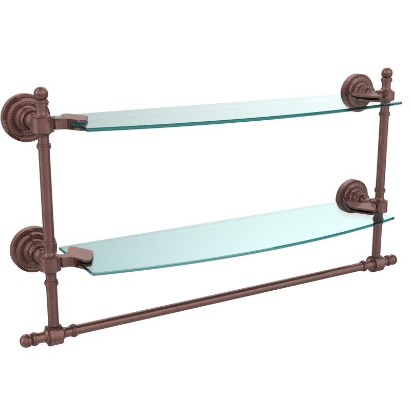 Godinez 2 Piece Tiered Shelf with Towel Bar, 28", Antique Copper