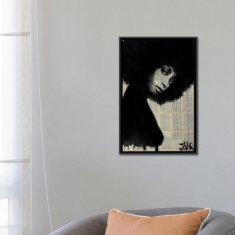 « celistine », reproduction sur toile, H 26 po x l 18 po x P 1,5 po, Toile encadrée noire, Pas de tapis