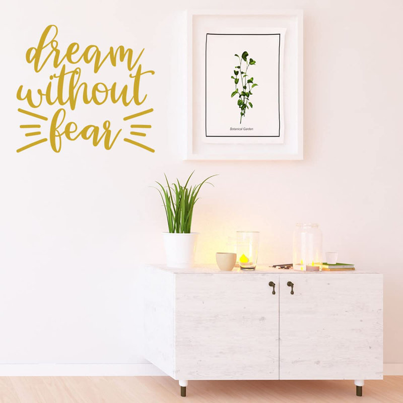 Text & Numbers Non-Wall Damaging Wall Decal, Gold, 22" H x 24" W