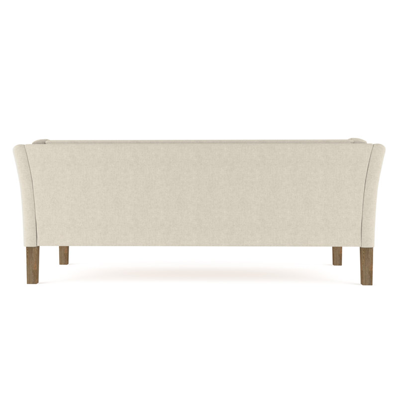 Charlton Flared Shelter-Arm Sofa, Box Weave Linen Oyster, Weathered, 31" H x 108" W x 33" D