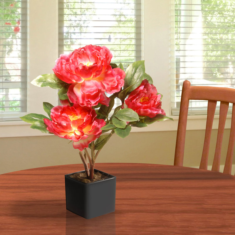 15" Fuchsia Peony Flower