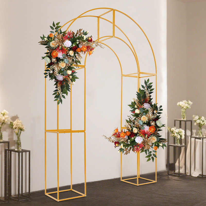 Support de fond de mariage 7,5 pi, Doré