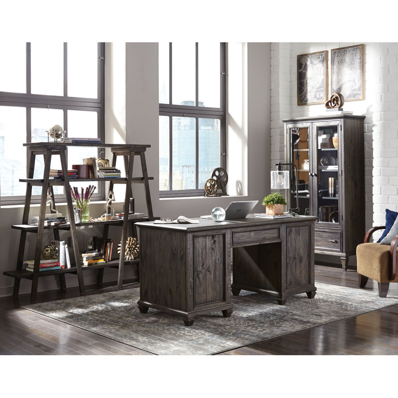 Gherlein Storage Bookcase, Weathered Charcoal