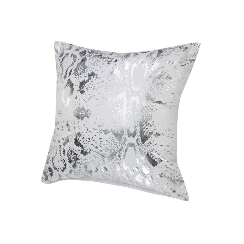 Housse de coussin carré en coton à imprimé animal, Blanc, Housse de coussin seulement - sans coussin