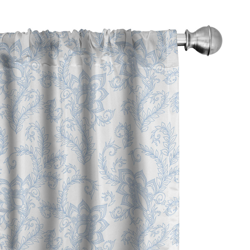 Floral Semi-Sheer Rod Pocket Curtain Panels, 28" x 84"