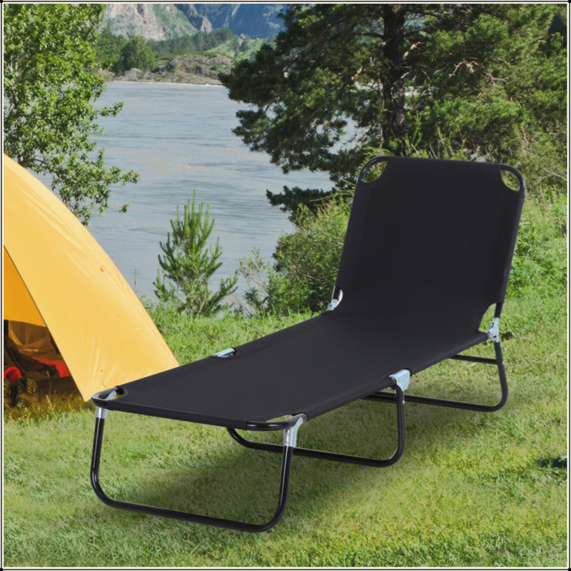 Folding Chaise Lounge Pool Chairs, Outdoor Sun Tanning Chairs, Reclining Back, Steel Frame & Breathable Mesh For Beach, Yard, Patio