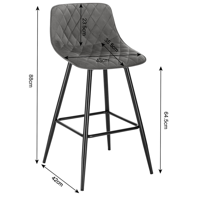Atherste 64.5cm Bar Stool, Dark Grey