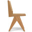 Chaise de salle à manger en bois massif Regina avec dossier en rotin et accoudoirs style Mid-Century (ensemble de 2)-777978920