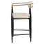 Chaise de comptoir revêtue de tissu beige Kirkham (ensemble de 2)