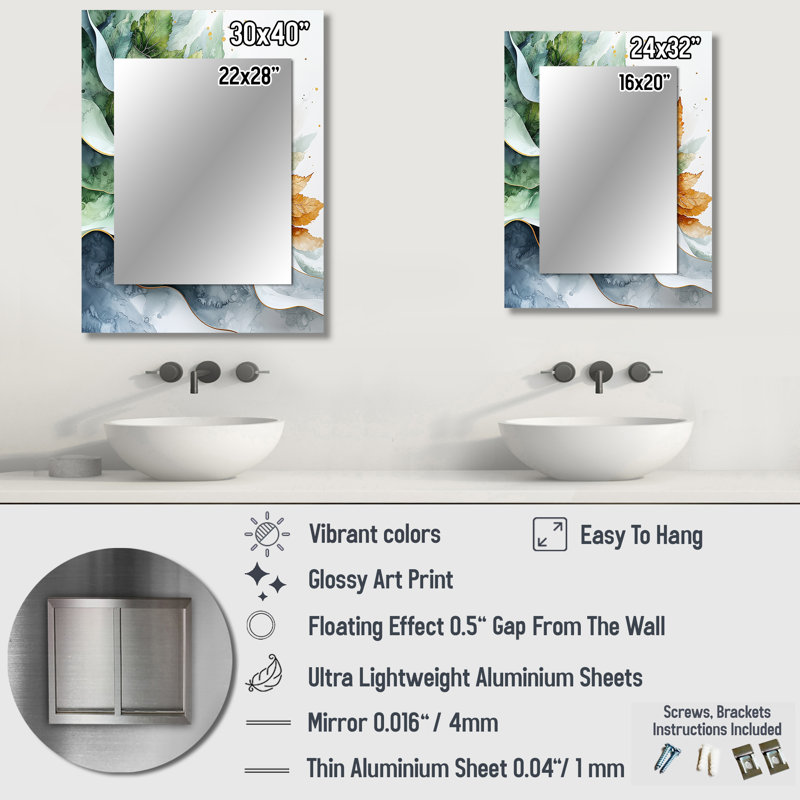 Nature Whispers Of Hard Edge Painting III - Hard Edge Painting Decorative Mirror, Modern Large Wall Mirror, Printed Metal Art
