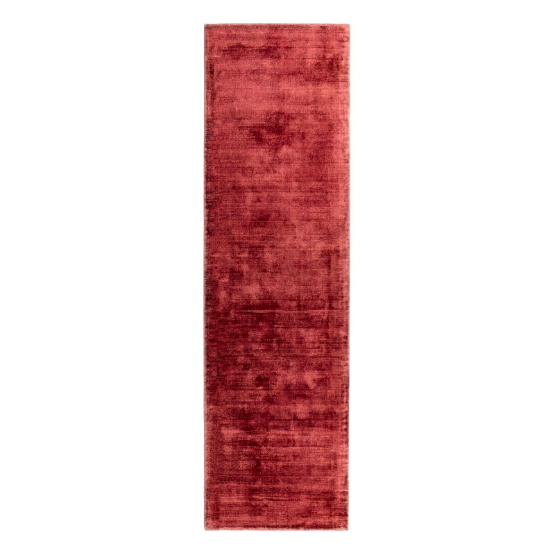 Doris Plain Silky Berry Red Rug, Runner 66 x 240cm