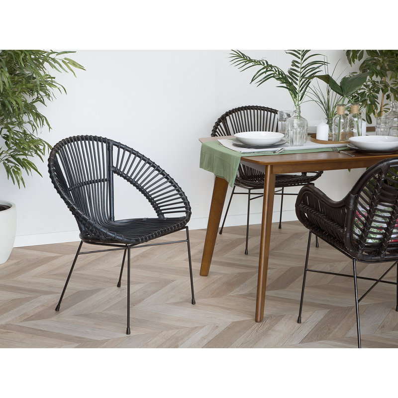 Pegeia 40cm H Slat Back Side Chair, Black