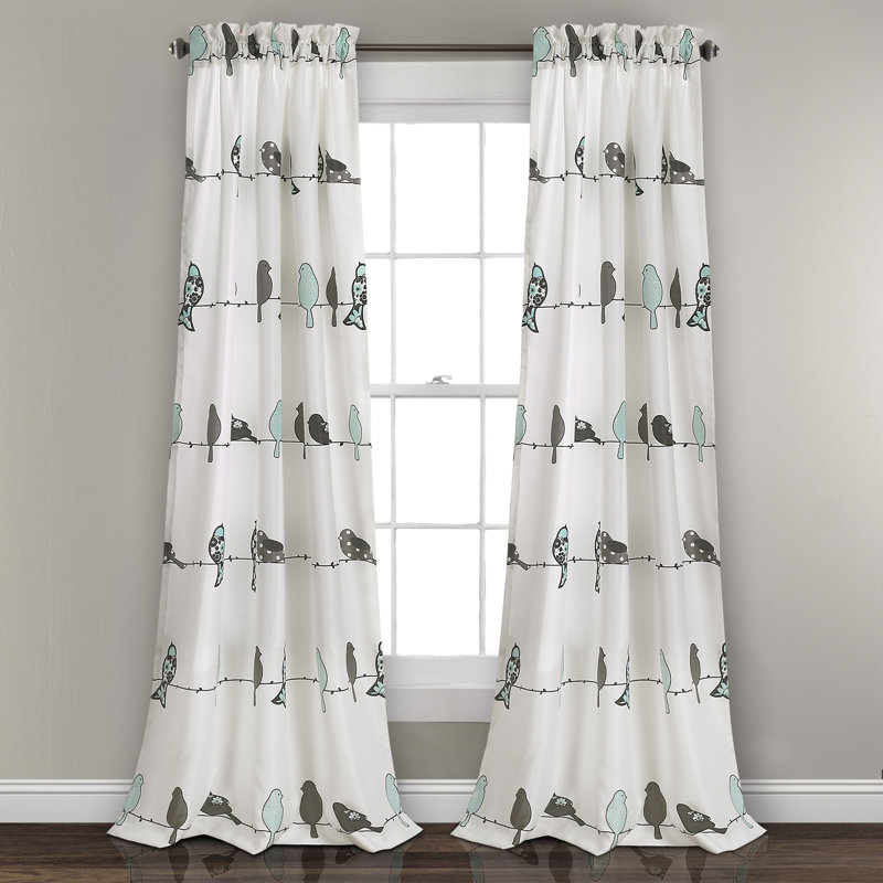 Room Darkening Curtain, Light Blue/Gray, 52" W x 84" L