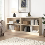Ensemble de petite bibliothèque à deux tablettes Paulica pour le rangement dans le bureau personnel ou le salon