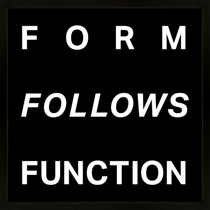Form Follows Function Print, Black Framed, 16" H x 16" W
