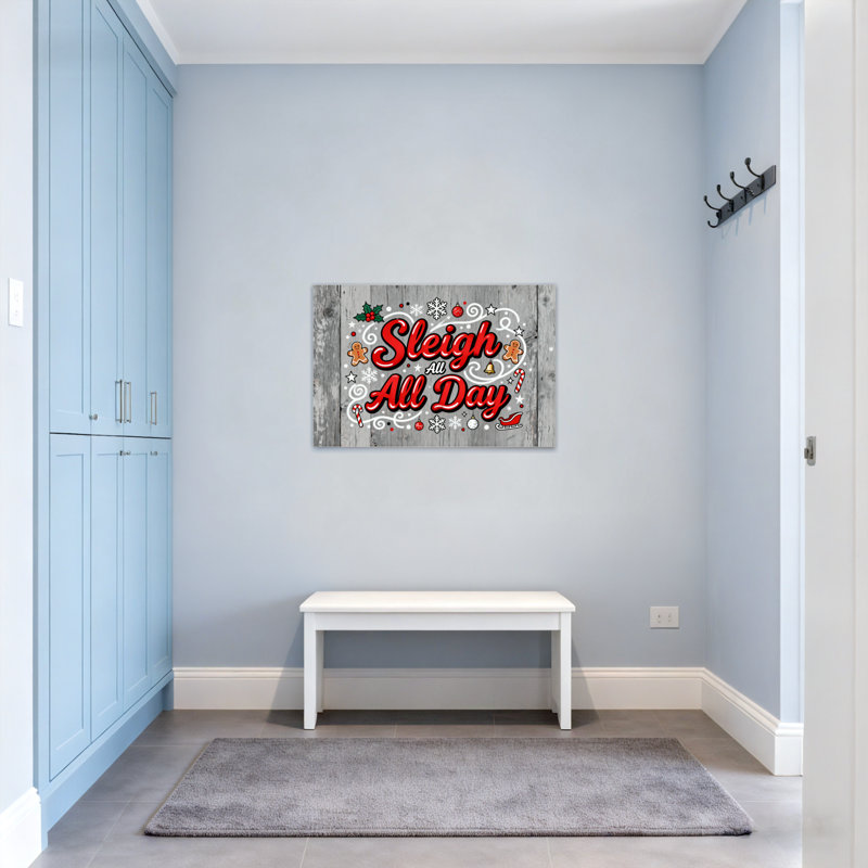 Imprimé décoratif de Noël traîneau toute la journée, H 20 po x l 30 po