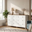 Commode moderne à 6 tiroirs pour la chambre à coucher, commodes de 55,5 po de largeur et commode, rangement pour vêtements, vestibule, couloir, chambre de bébé ou salon