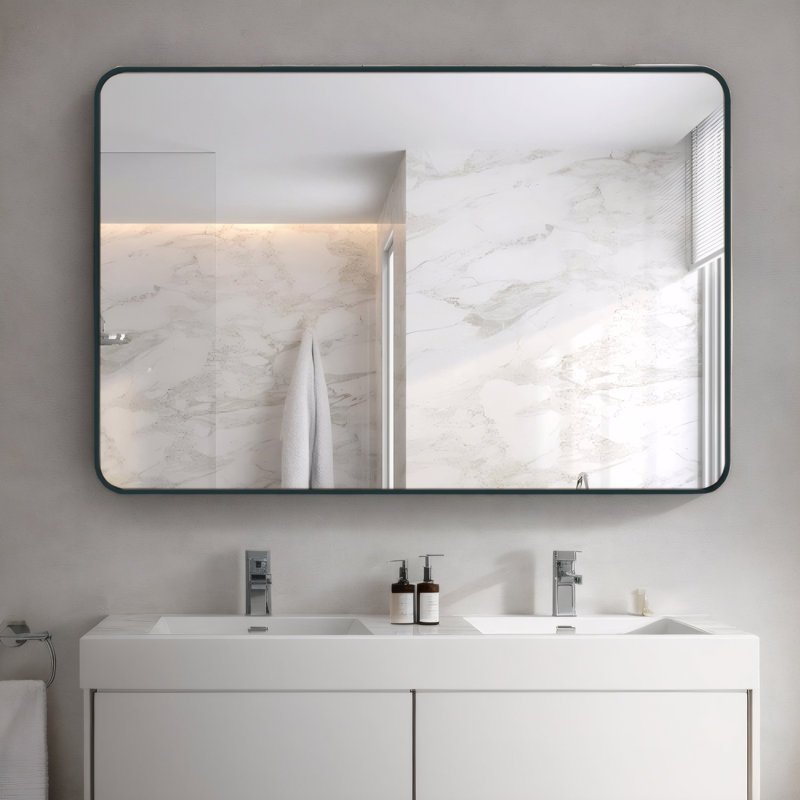 Miroir de salle de bain mural 30x40, Noir mat