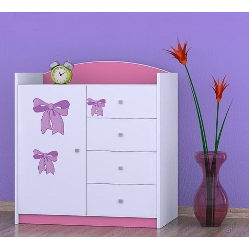 Neuman Kids 4 - Drawer Combo Dresser, Pink
