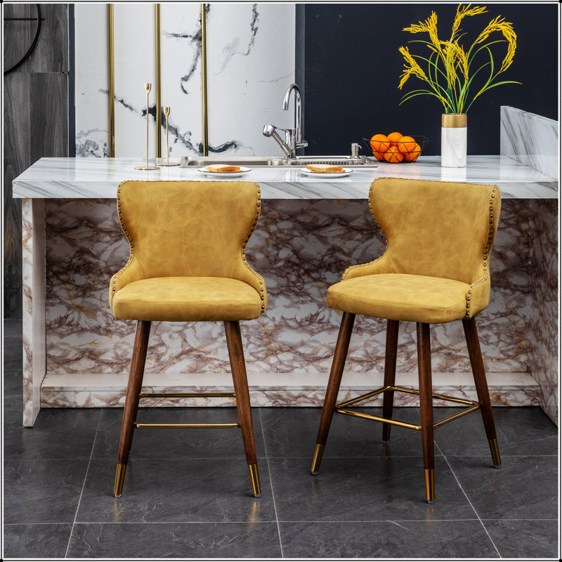 Ensemble de 2 tabourets de comptoir Nevis Mid-Century