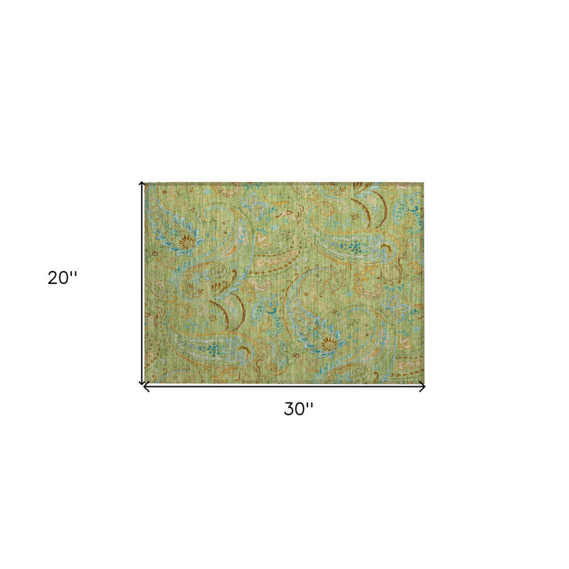 Tapis intérieur antidérapant lavable antidérapant 2 pi x 3 pi vert Artichaut