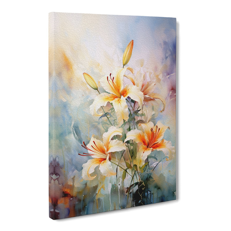 Lily Flower Impressionism No.3 - Wrapped Canvas, 60cm H x 40cm W x 3cm D