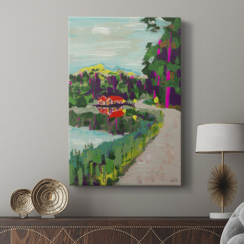 Bord de lac coloré - galerie Cavas sur mesure, H 60 po x l 40 po