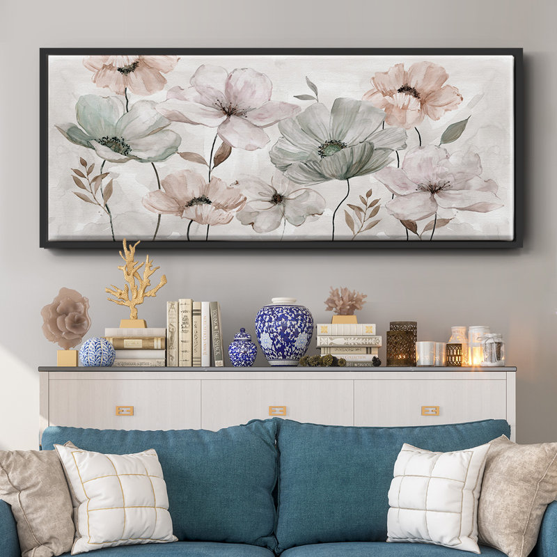 «Blush Garden», toile encadrée, H 20 po x l 50 po