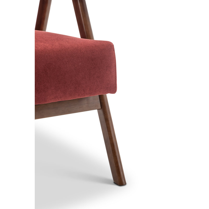 Gabar 75Cm Wide Classic Mid-Century Modern Armchair, Burgundy Poly-cotton 