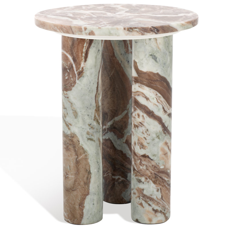 Giabella End Table, Brown/White