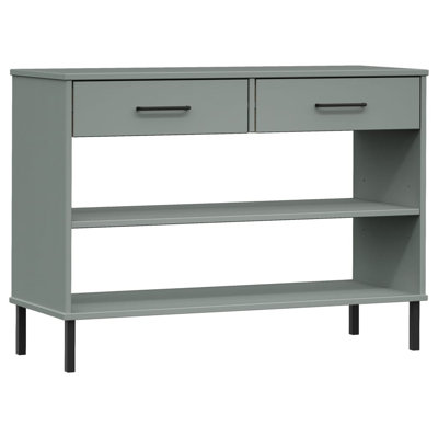 Console Cabinet Buffet Storage with Metal Legs Solid Wood Pine OSLO by Ebern Designs