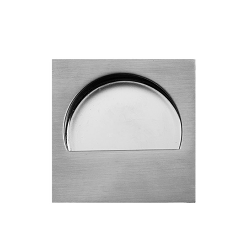 Plaque à tirer carrée, H 2,32 po x l 2,32 po x P 1 po, Acier inoxydable satiné