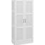 71" Tall Cabinet For Storage, White With Movable Shelves And Robust Construction Shelves, Compact Storage