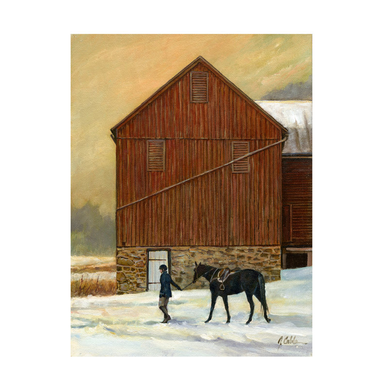Art mural sur toile tendue - «Morning Lesson» par Jerry Cable pour décoration de salon, de chambre à coucher ou de bureau - 35 x 47