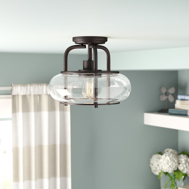 Spofford Glass Semi Flush Mount, Oil Rubbed Bronze