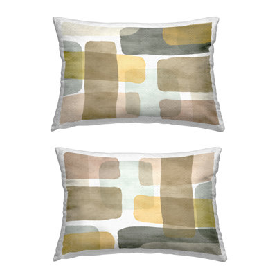 Geometric Yellow Accent 2 Piece Outdoor Printed Pillow Set by Jim Schlotzhauer