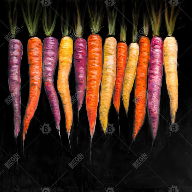 Carrots varieties - 20"x20" Throw pillow cover - Poly twill - Print on demand, 20"H x 20"W, Pillow Cover Only - No Insert