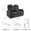 Double fauteuil inclinable de cinéma maison en cuir fleur avec ports USB et de type C-699157594