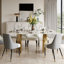 Dashona White Rectangular Sintered Stone Dining Table with Double Pedestals-1952660560-1965493631